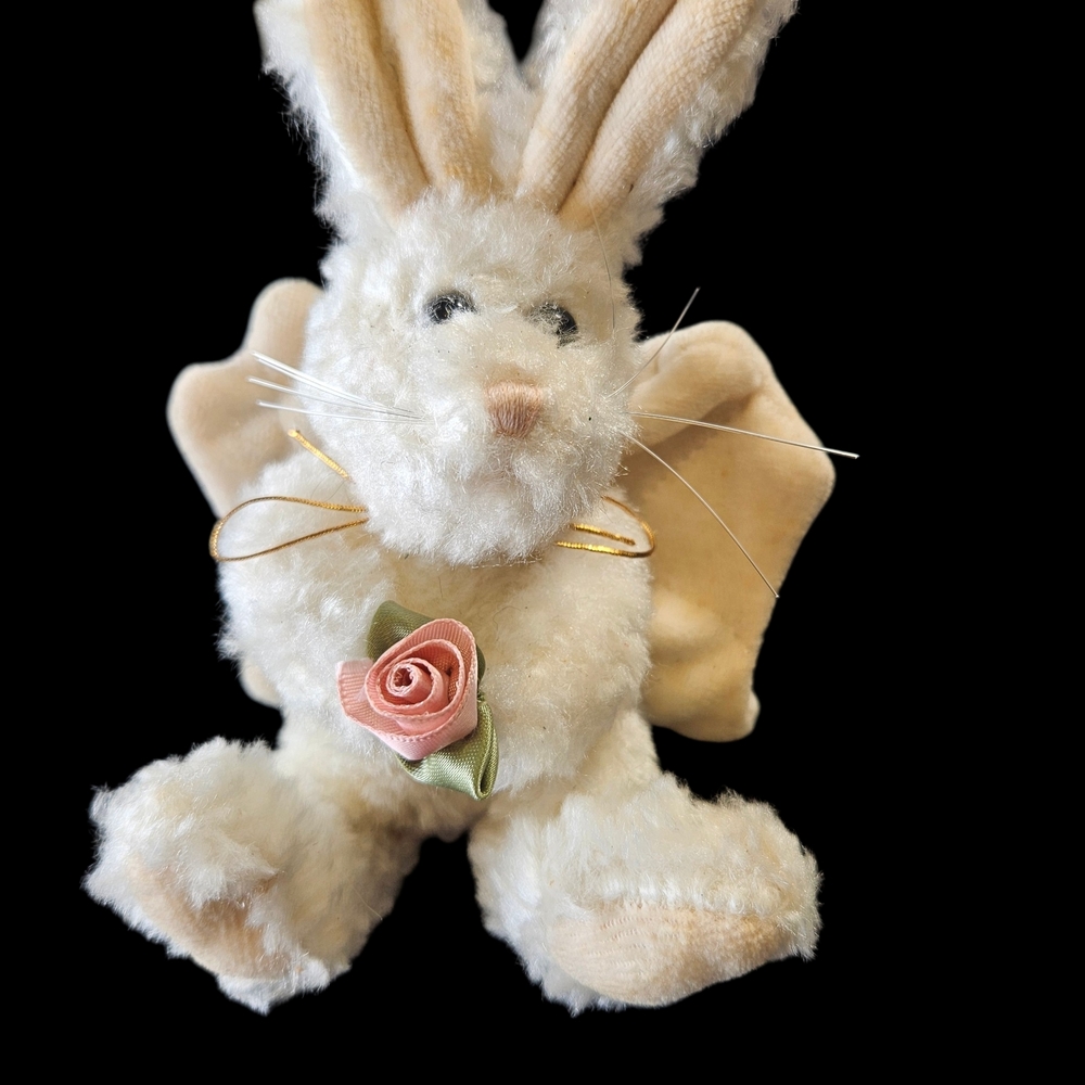 Boyds Bears Cream and Pink Angel Bunny Decor